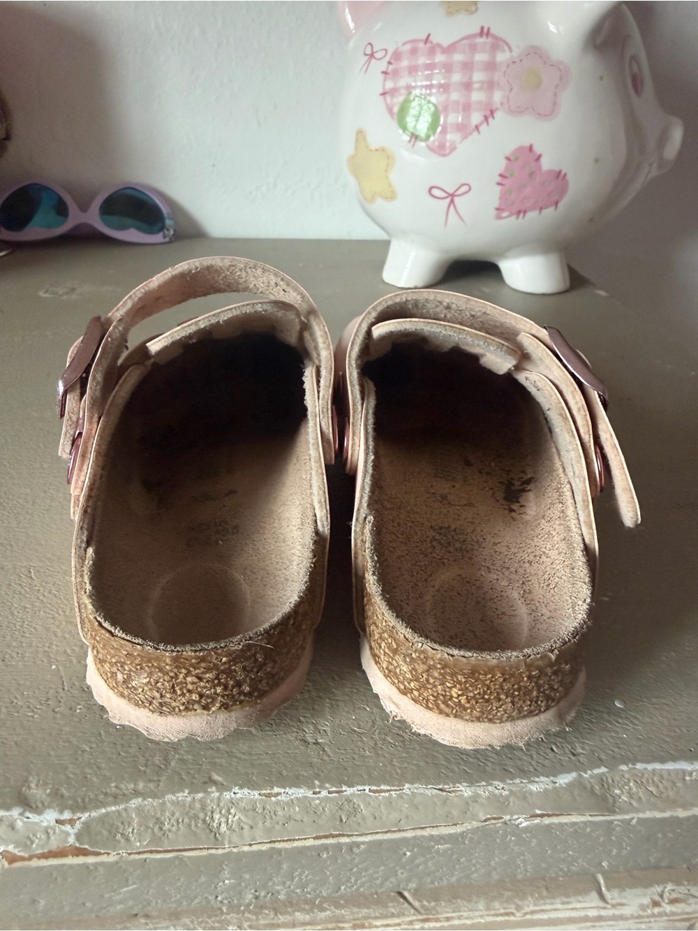 Birkenstock Kids Pale Pink Leather Buckle Clogs - Picture 3 of 4